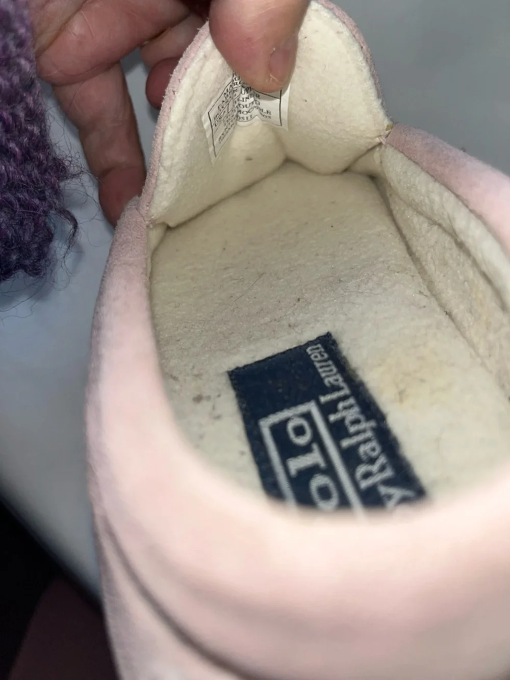 Polo by Ralph Lauren‎ Boy’s Pink Suede Embroidered Polo Loafers